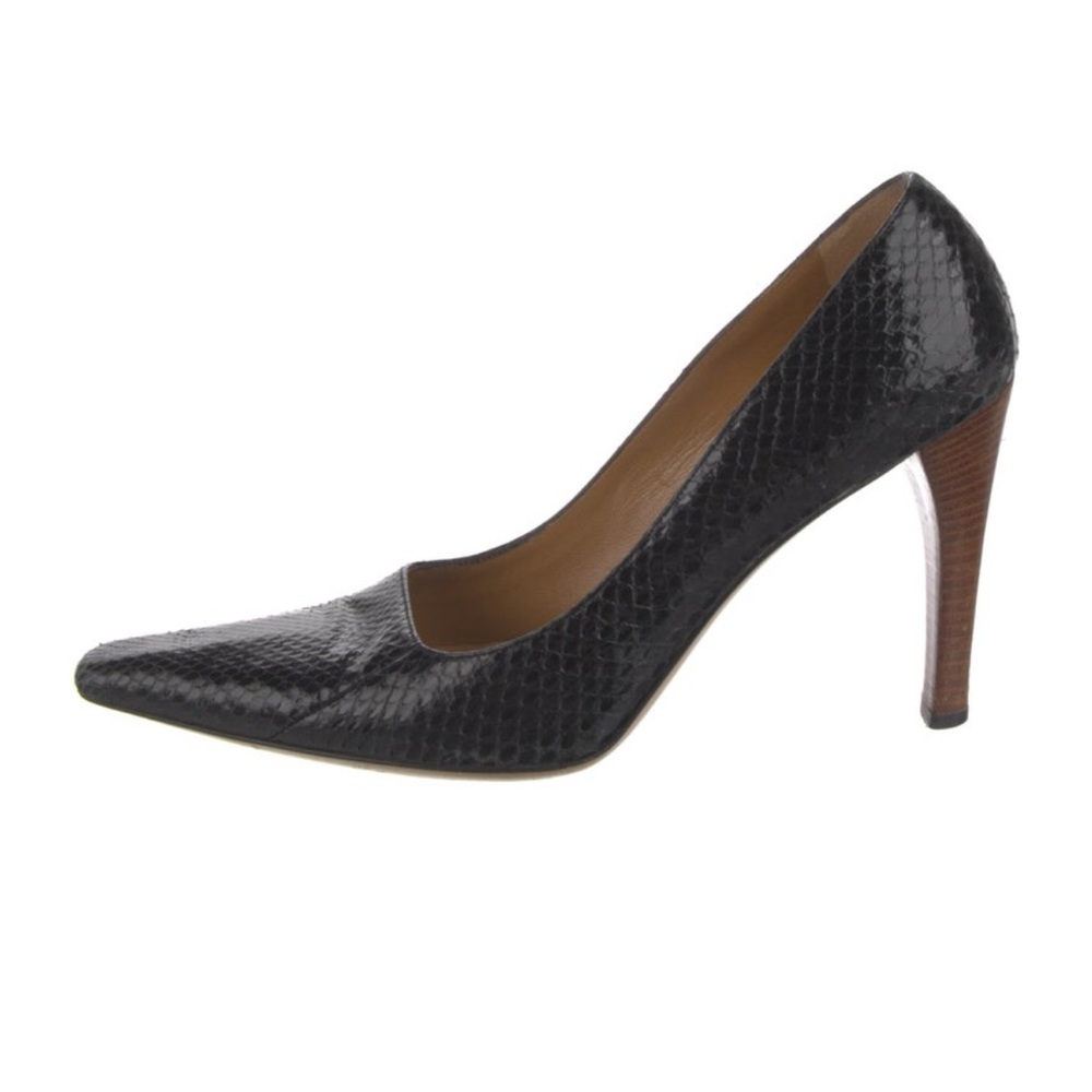 Gucci Black Snakeskin Pattern Heels